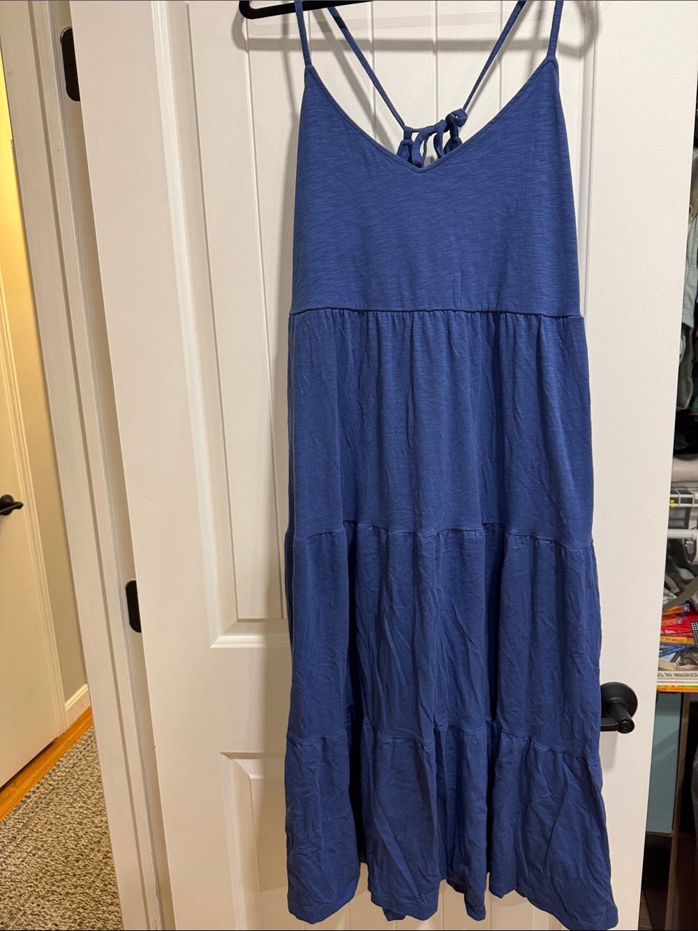 Flowy Blue Tiered Sundress - Classic Women's Summer Dress